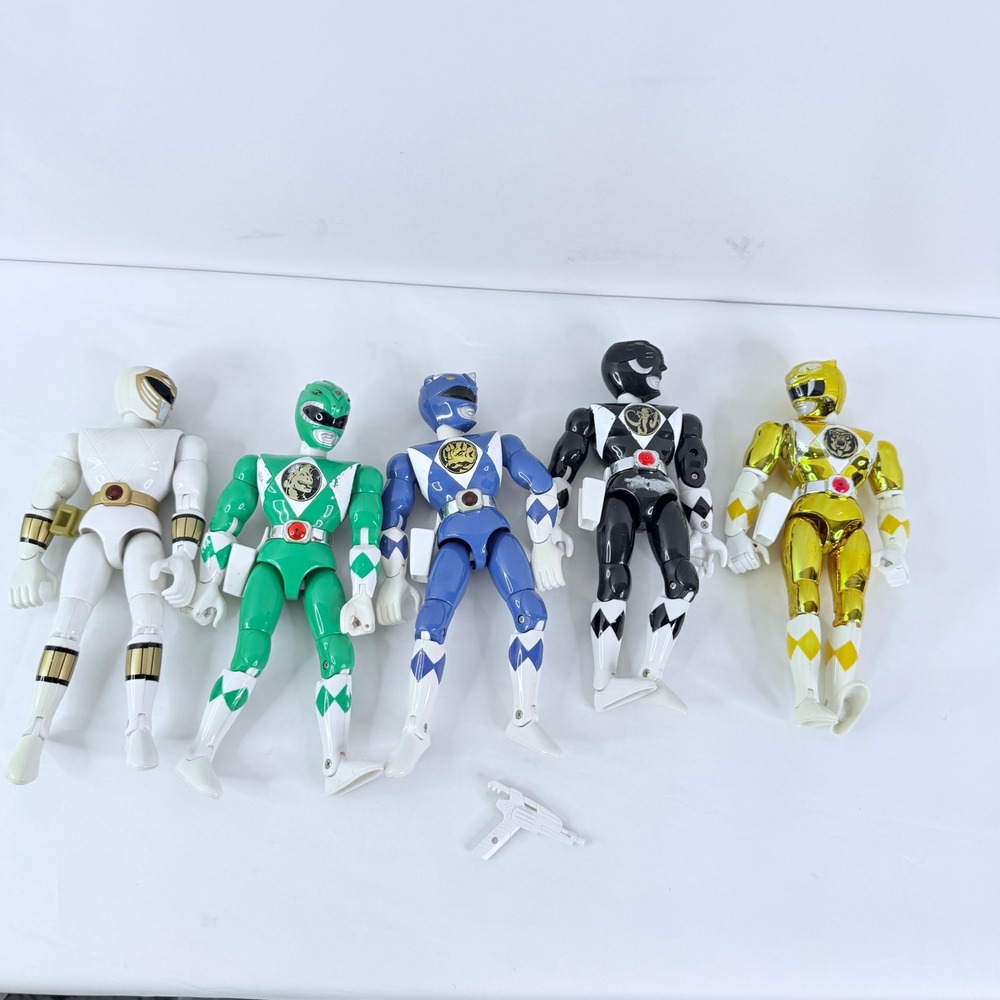 Vintage Mighty Morphin Power Rangers 8 inch Figure Lot White Green Blue Black